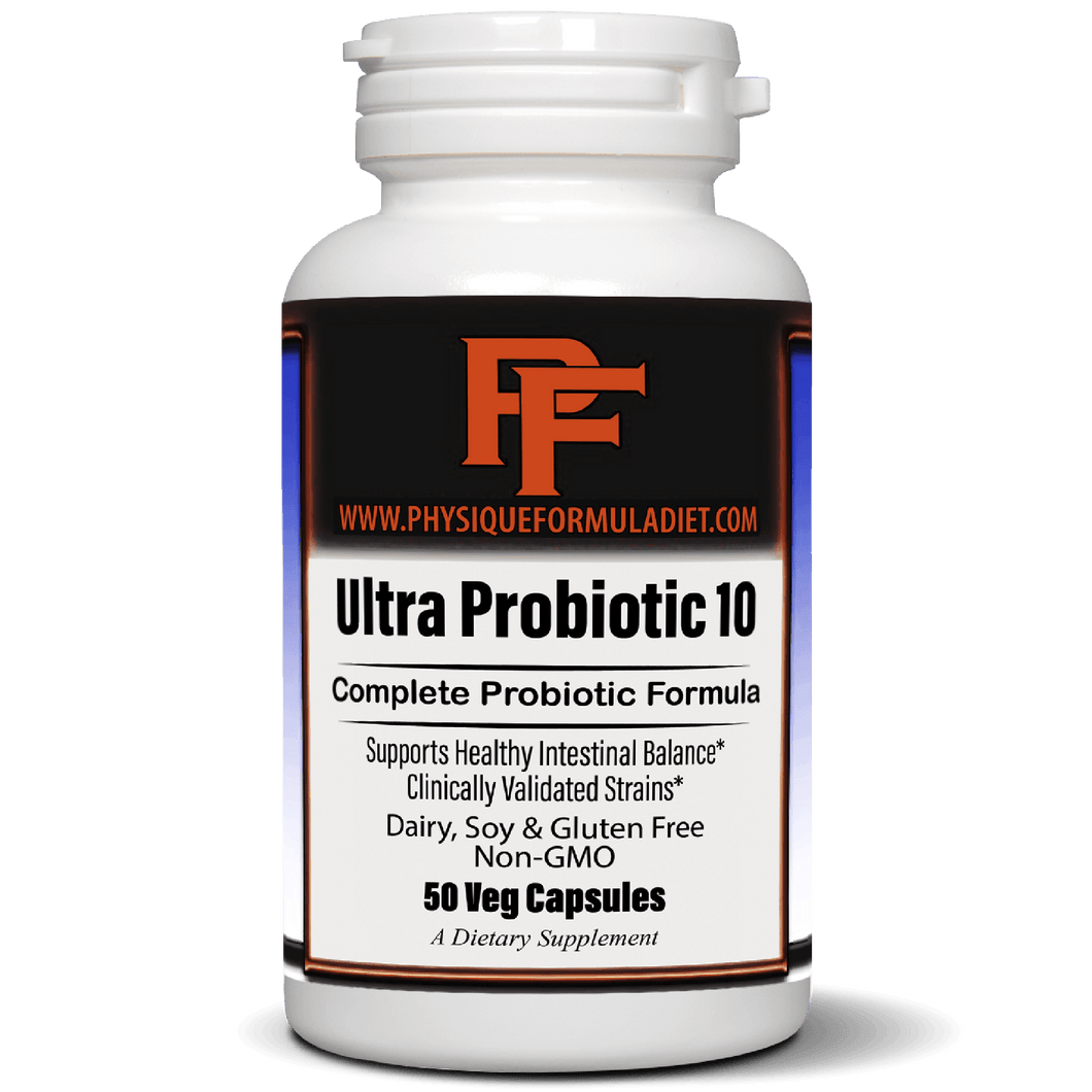 Physique Formula Probiotic 25 Billion CFU for Men & Women | 10 Probiotic Strains Vegan Non-GMO Lactobacillus Acidophilus Probiotic Supplement Capsules Digestive Health