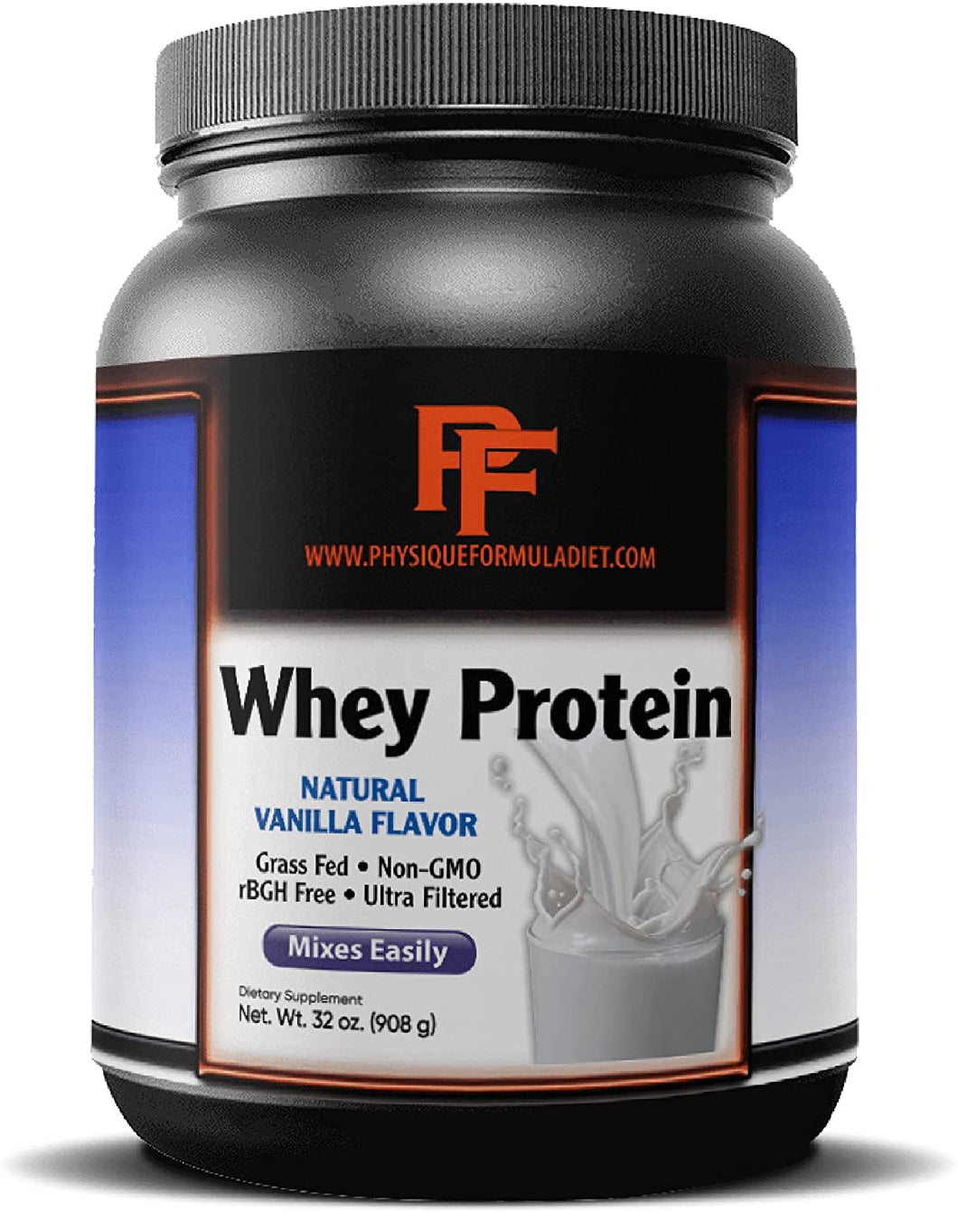 Physique Formula Grass Fed Whey Protein Powder- 100% All Natural Grass Fed Protein NON-GMO Cold Pressed Gluten Free rBGH/rBST free Hormone Sucralose Free Whey Isolate Chocolate Flavor
