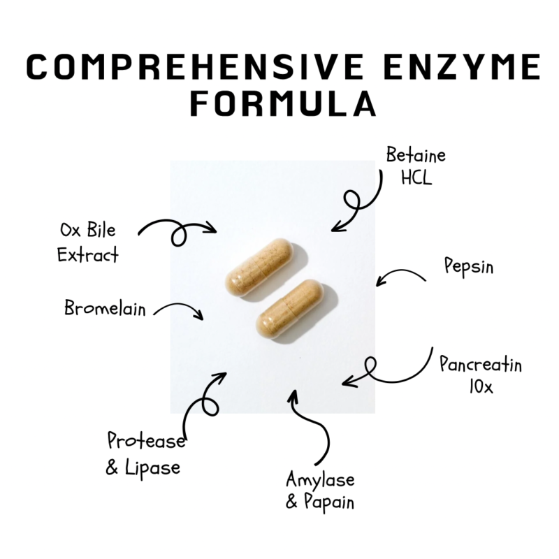 Physique Formula Digestive Enzymes With Betaine HCL For Gut Health-Multi Enzymes For Digestive Health And Bloating Relief. Daily Enzymes For Digestion With Pepsin, Pancreatin,Bromelain, Lipase. 90 CT - Image 6